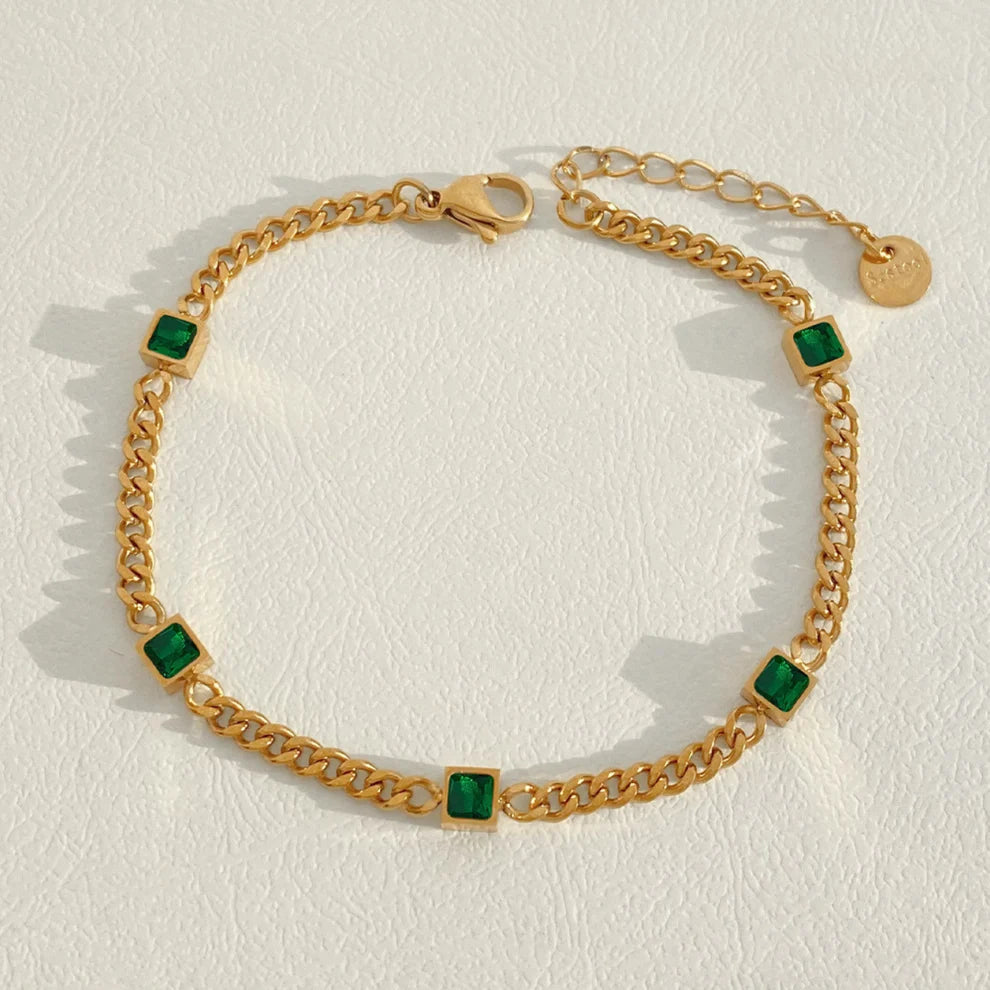 Emerald 2 Pc Bracelet & Ring Set