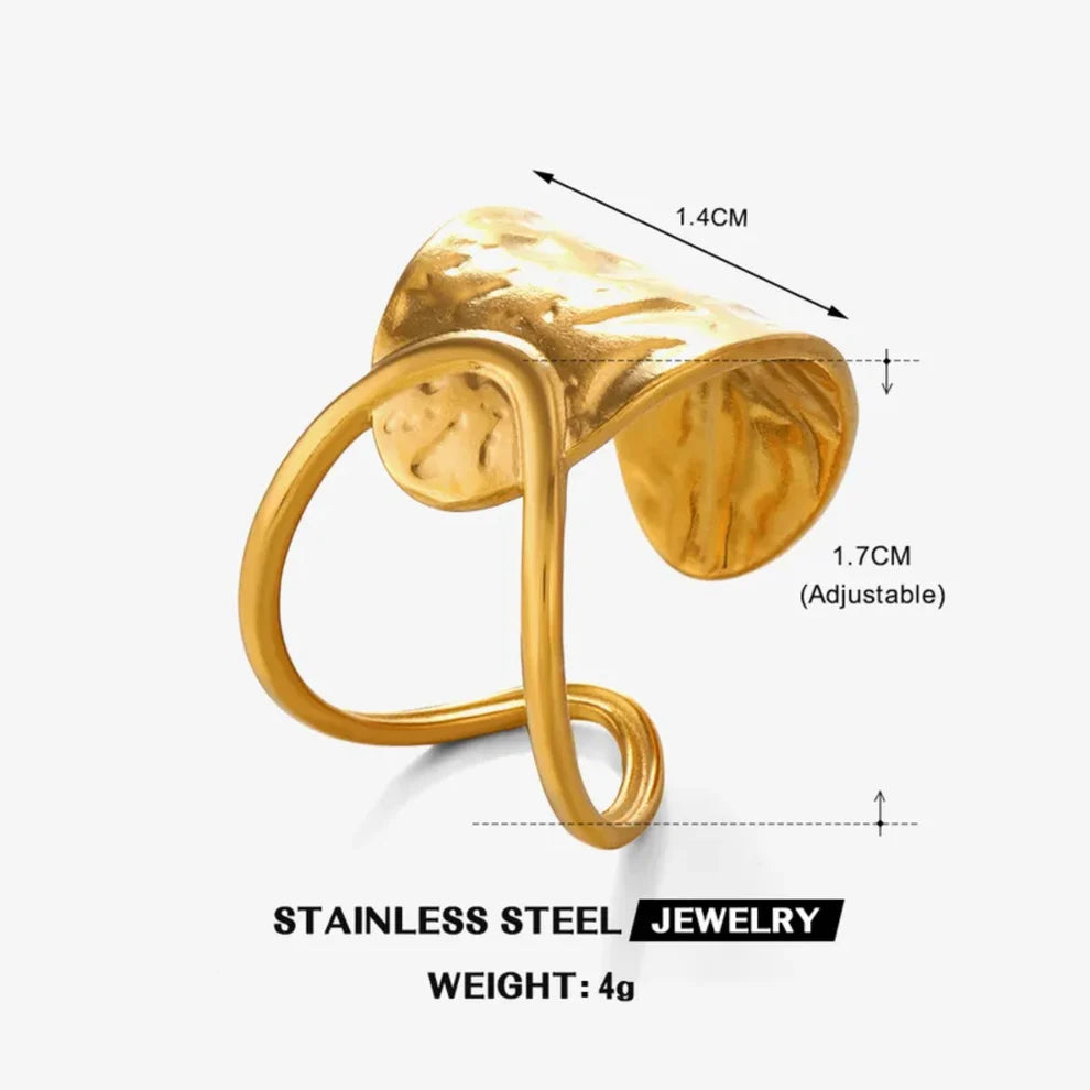 Bold Golden 2 Pc Bracelet & Ring Set