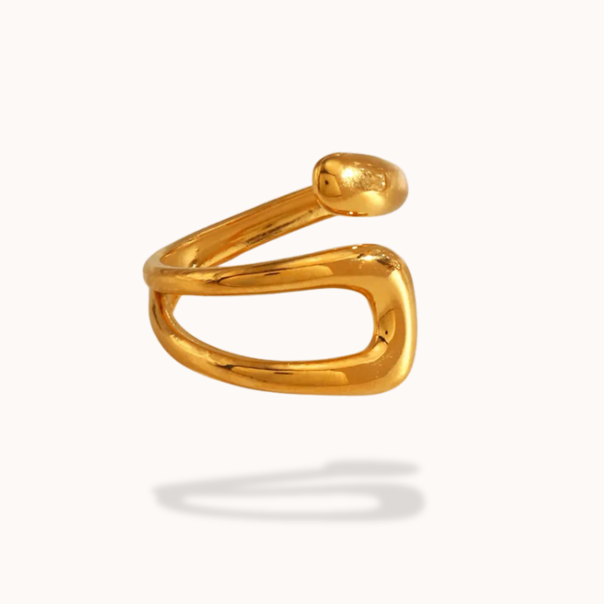 Gold ring on a white background