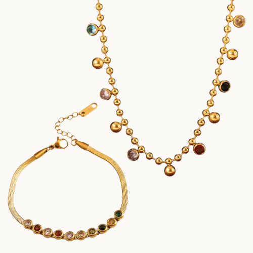 Colour Stack 2 Pc Necklace & Bracelet Set