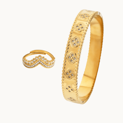 Princess Bloom 2 Pc Bangle & Ring Set